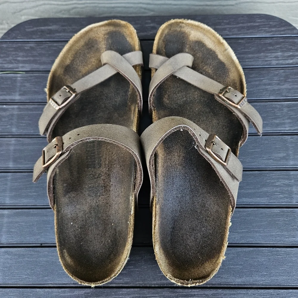 Birkenstock Mayari Brown Leather Sandal Womens Shoes EU Size 41